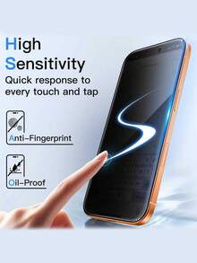 2pcs Premium Privacy Tempered Glass Screen Protector, 9H Hardness Scratch Resistant, Rounded Edge Design For Comfortable Fit, Dust-Proof Design, Privacy Protection, Suitable For Daily Use, Professional Office And Home, Compatible With IPhone 17e/17 ProMax/17 Pro/17 Air/16 ProMax/16 Pro/16/15 ProMax/15 Pro/15/14 ProMax/14 Pro/14/13/12/11 And Other Models - Black - View 4