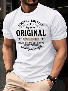 Men's Short-Sleeved Printed T-Shirt, Casual Office Wear, Everyday Wear, 100% Cotton. Men's Casual Short-Sleeved T-Shirt, 100% Cotton. - 白色 - 查看 6