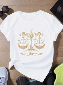 Camiseta de manga corta con cuello redondo para mujer, hecha de tela 100% algodón puro, suave y con caída fluida, adecuada para uso diario, oficina, escuela, vacaciones, camping, de estilo versátil, que hace que tu verano sea más vibrante y colorido. - Blanco - Ver 1
