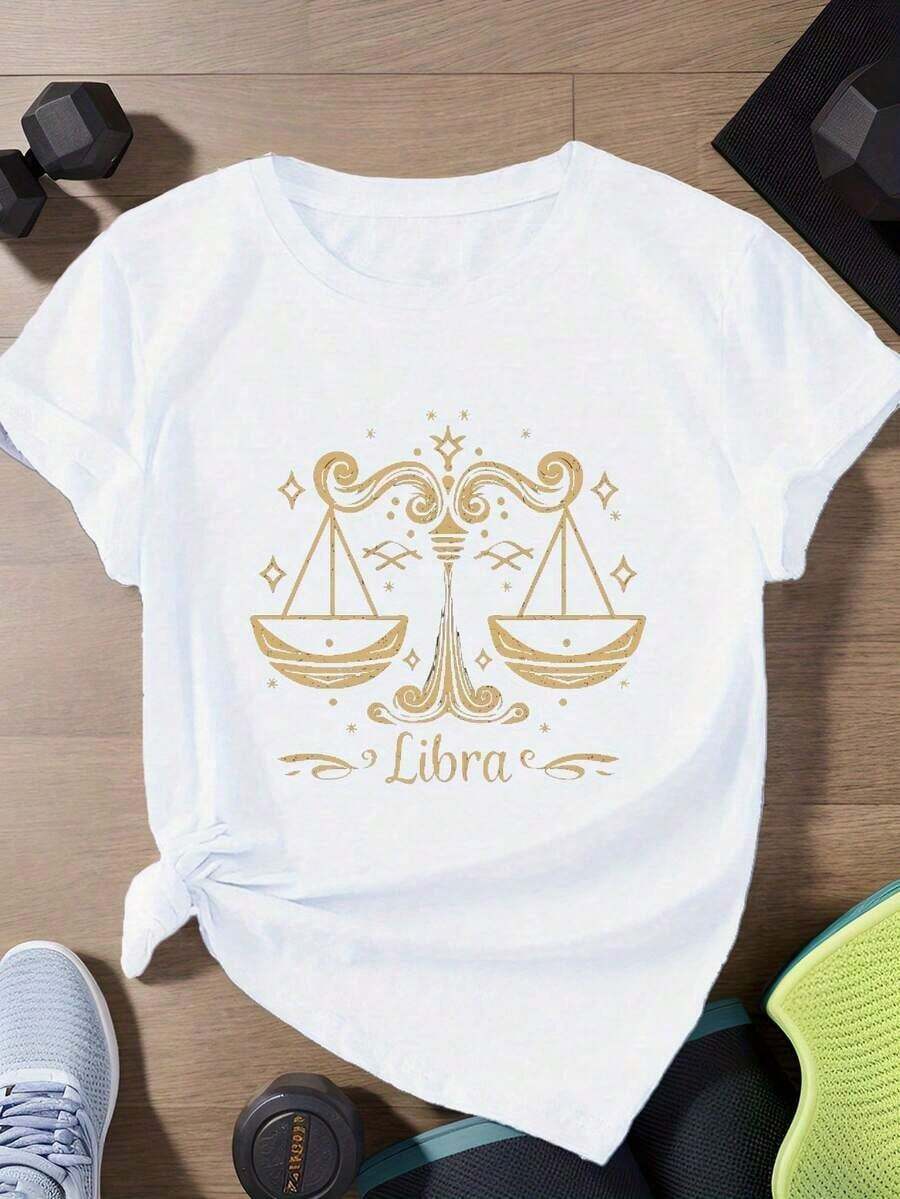 Camiseta de manga corta con cuello redondo para mujer, hecha de tela 100% algodón puro, suave y con caída fluida, adecuada para uso diario, oficina, escuela, vacaciones, camping, de estilo versátil, que hace que tu verano sea más vibrante y colorido. - Blanco - Ver 1