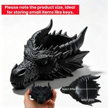 3D Printed Gothic Dragon Head Candle Holder With Small Catchall Tray - Dual-Function Dark Entryway Organizer, Suitable For Storing Keys, Rings, Earrings And Other Small Items - Dragon Head - View 6