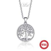 925 Sterling Silver Tree Of Life Necklace For Women, Geometric Hollow Design, Suitable For Holidays, Daily Wear, Gift For Family, Friends, Christmas, Halloween, Valentine's Day, Birthday - Silver - View 5