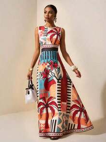 Women Midi Dresses - 棕色 - 查看 9