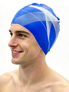 Adult Silicone Swim Cap, Soft Stretch Non-Slip, Printed Colorful Swimming Cap, High Elasticity, For Water Sports Training, Unisex – Comfortable Fit Without Headache, Suitable For Short/Long Hair, Keeps Hair Dry - Multicolor - View 14