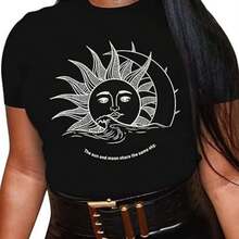 Camiseta impresa para hombres y mujeres - Negro - Ver 1