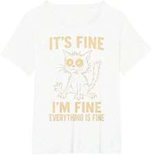Camiseta con Gráfico de Gato Divertido para Hombres y Mujeres, Camiseta con Gato Meme Extraño y Loco, Regalo Perfecto para Cumpleaños, Navidad, Día de la Madre, Talla Única, Prenda Urbana con Gráfico Atrevido, Casual y Descontraída, Perfecta para Cualquier Ocasión, Clásica de Inspiración Vintage y Atemporal con un Toque Moderno. Puro Algodón - Blanco - Ver 1