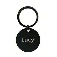 Custom Pet Name & Phone Number Keychain - Personalized Double Metal Tag With Initial Charm, Multi-Color Pet Owner Gift - Multicolor - View 8