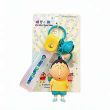 MINISO 3D PVC Crayon Shinchan Keychain With Colorful Beads And Cartoon Figure, Fun And Durable Bag Or Car Accessory, Cute Collectible Decoration For Home Or Office, Multiple Styles Available - Yellow - View 6