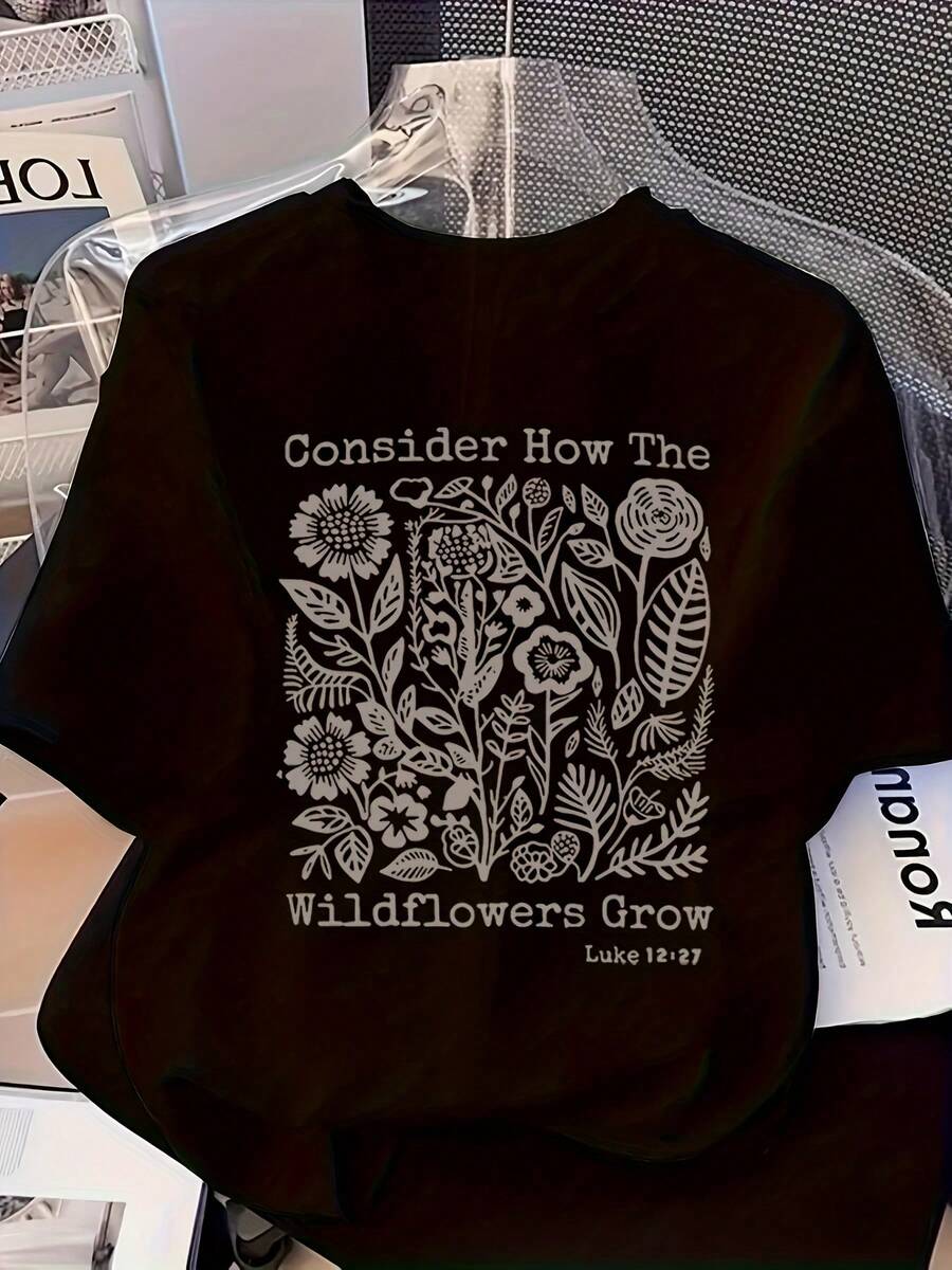 Camiseta de mujer para primavera y verano - Negro - Ver 1