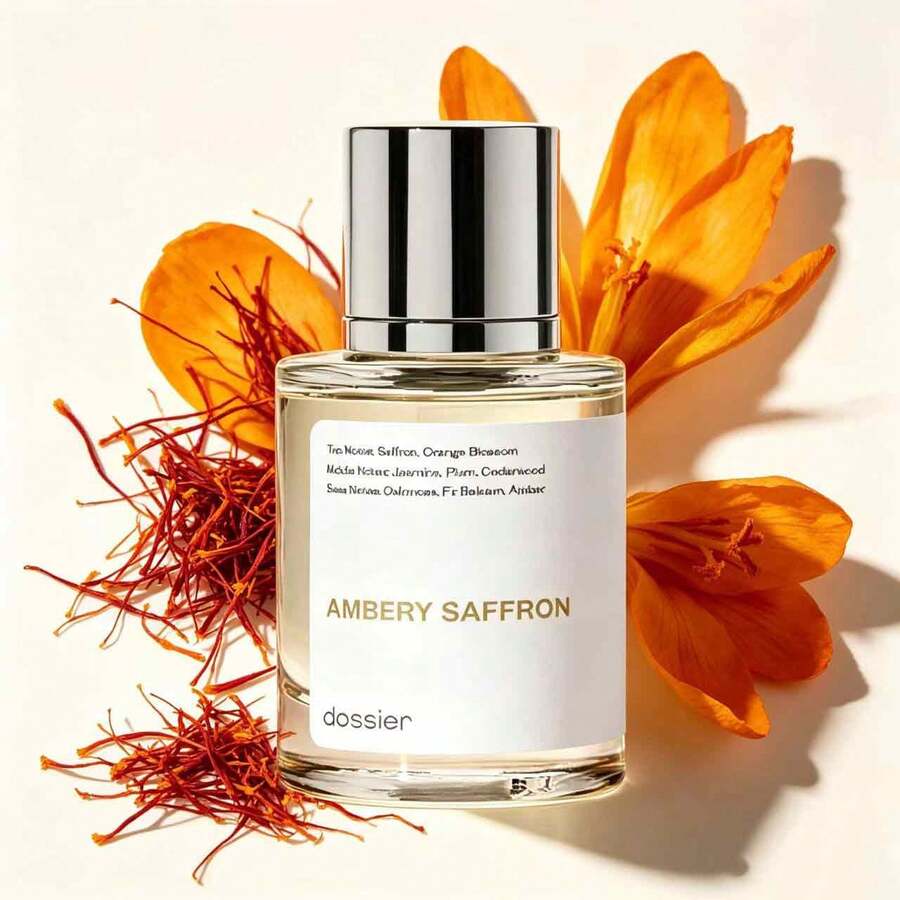 Dossier Cotton Candy&Amber Saffron&Fruit Almond&Amber Cherry&Lost Americana&Amber Vanilla Essential Oil Spray, Durable And Neutral Perfume, Suitable For Daily Wear, Dating Nights And Special Occasions | Birthday Gift For Men And Women, 50ml/1.7oz - do-saffron - 查看 1