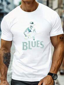 Casual Blues Guitar For Men Wide And Comfortable - 白色 - 查看 12