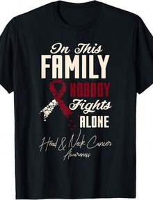 Oral And Head Cancer: In This Family, No One Fights Alone - Breathable And Comfortable Shirt - Black 3 - View 6