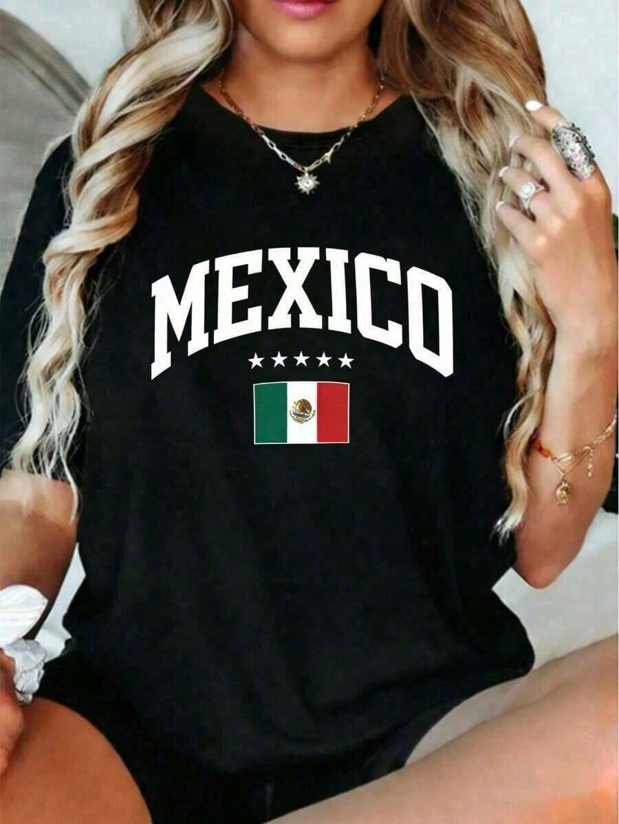 Soft Premium Summer Clothes, Summer T-Shirts, 100% Cotton, Mexican Style, Vintage Siesta T-Shirt, Essential Unisex Jersey T-Shirt - Slim Fit And Timeless Streetwear Style, Must-Have Pattern - 黑色 - 查看 1
