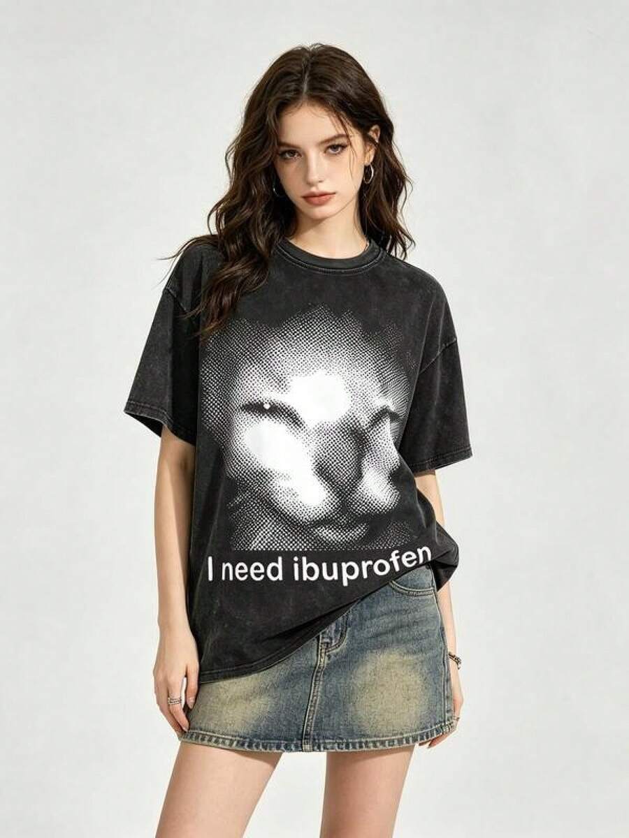 Camisetas Y2K nuevas 2026, 100% Algodón, "I Need Ibuprofen" Cat, Divertida, Camiseta, Estilo de Concierto, Gótica, Estilo Vintage, Streetwear, Día de San Valentín, El Mejor Regalo Para Novio, Novia y Para Ti Mismo. ,blusas para mujer,playeras de mujer,blusas,playeras de hombre,playera de hombre,vestidos casuales para mujer elegante,Camiseta estampada,camisas para niño,playeras de niño,tops para adolescentes,conjuntos para niña - Negro - Ver 1