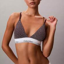Calvin Klein Icon Cotton Modal Lightly Lined Triangle Bralette QF8498 - Stencil Heart / Dark Berry - View 1