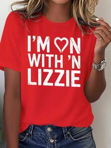 Tengo el mismo estilo que Liz, una camiseta cómoda de algodón puro para mujer con un diseño de póster vintage. - Rojo - Ver 7
