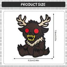 RHUAGYP 1pc Mythical Wendigo Embroidered Patch, Dark Aesthetic Red-Eyed Monster With Antlers Design, Iron-On Or Sew-On Badge Suitable For Hoodies And Jackets - Multicolor - View 1