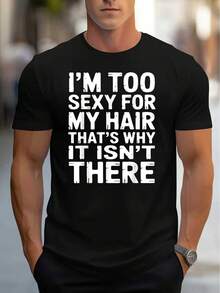 [Fashionable Printed T-Shirt] Black T-Shirt With Fun And Modern Print, Comfortable Casual Wear, Thick Fabric T-Shirt, Same Style For Men, Short Sleeve Printed T-Shirt For Summer 2026, 180G - 黑色 - 查看 6