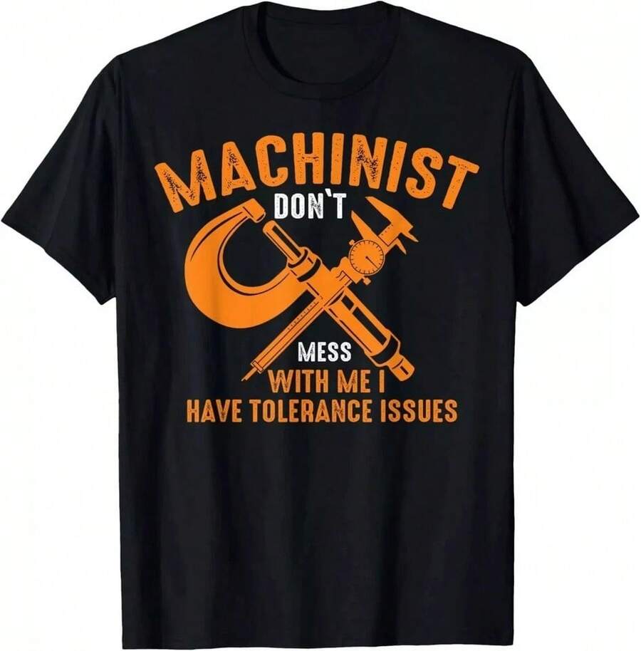 Funny Unisex T-Shirt For CNC Machinists With Tolerance Problems. - Black - View 1