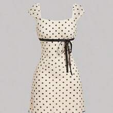 guangzhougaolangshangmao  MOD Vestido con estampado floral de pliegues de malla con lazo - Burdeos - Ver 3