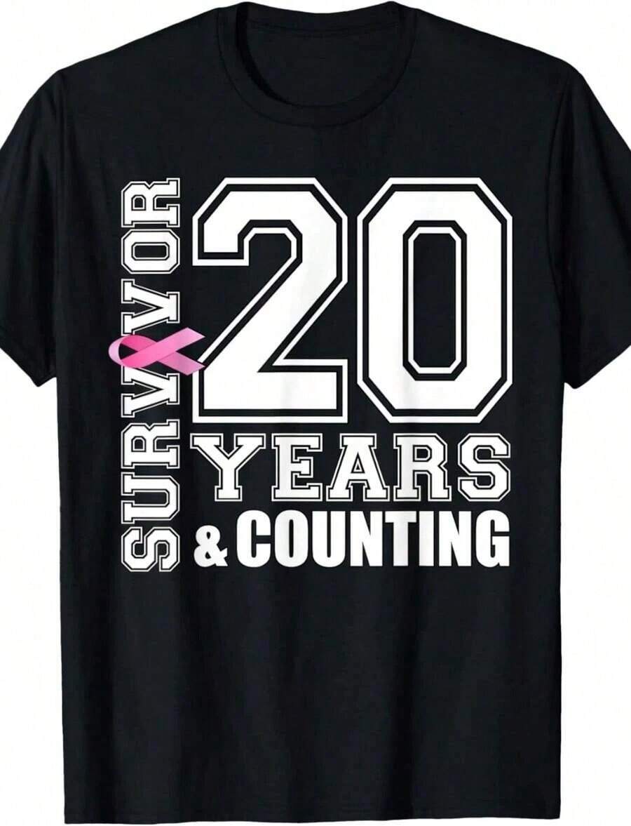 T-Shirt For Women Breast Cancer Survivors (5 Years Disease-Free) Breathable And Comfortable - 黑色 9 - 查看 1
