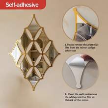 9pcs Acrylic European Style Living Room Decorative Mirror, Light Luxury Wall-Mounted Soft Mirror, Entryway Wall Decor, Dining Room Background Wall Creative Hanging - one-size - View 10