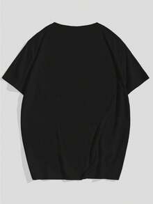 Camiseta de estilo japonés para hombres, camiseta gráfica de verano. Hecha de 100% algodón puro para un máximo de comodidad. Camiseta de cuello redondo y mangas cortas. Ideal para hombres que buscan , pueden crear fácilmente un look casual personalizado en la calle. - Negro - Ver 3