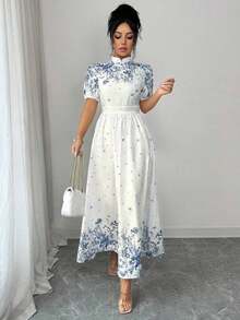 Women Midi Dresses - Blue - View 6