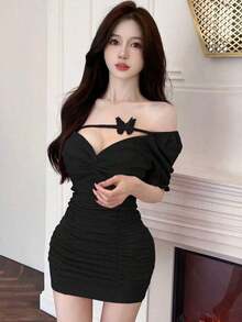 Women Short Dresses - Black - View 12