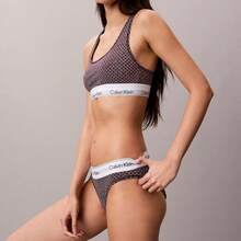 Calvin Klein Calvinklein Icon Cotton Modal Unlined Bralette QF8493 - Stencil Heart / Dark Berry - View 6