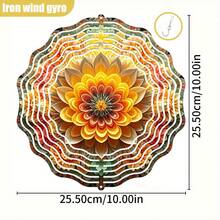 3D 1pc Blooming Colorful Flower, 10in*10in With Rotating Hook, 360° DIY Creative Wind Spinner, Wind Powered Rotation, Easy Installation, Suitable For Christmas, Halloween And Other Holiday Gifts, (Pendant Not Included), Random Style - Multicolor - View 4