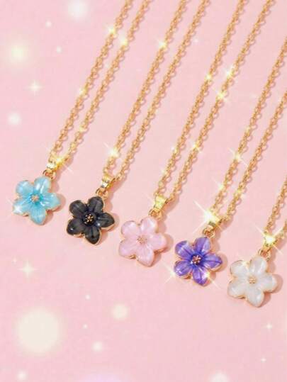 1件波西米亚风花卉项链，自然灵感女孩饰品