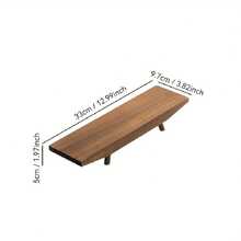 1pc Rectangular Decorative Tray, Thick Wooden Fragrance & Storage Tray, Jewelry Tray, Entryway Display Tray, Suitable For Desk, Entryway, Bathroom - Brown - View 8