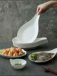 INS风格大勺盘，商用火锅餐具，带把手可沥水虾饺备料盘，小零食盘 - 查看 3