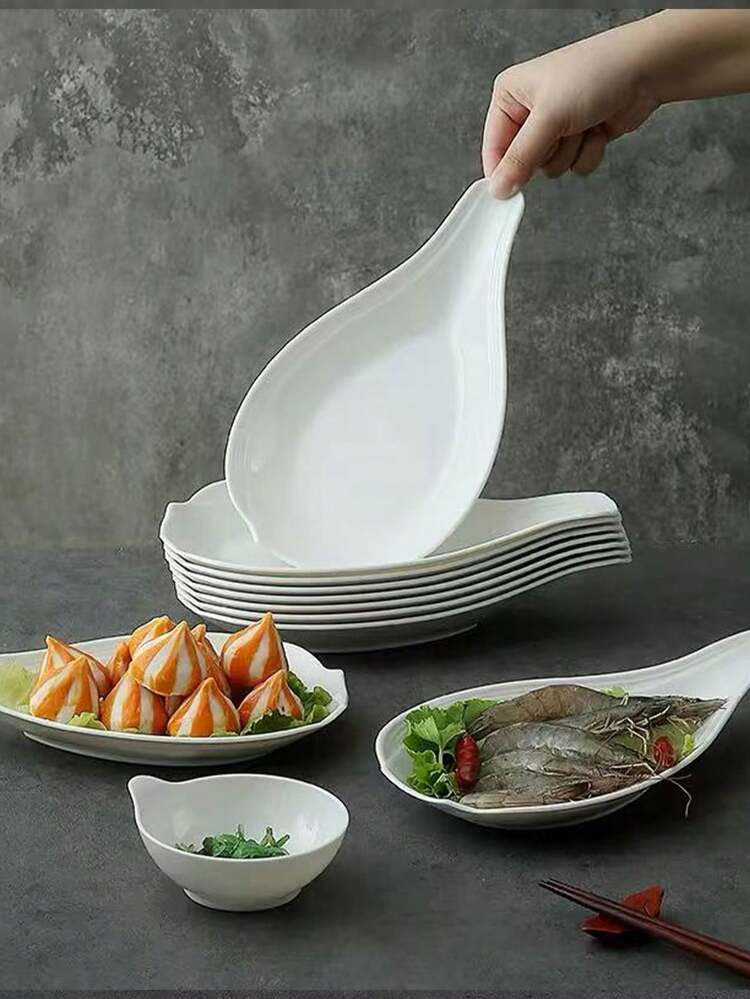 INS风格大勺盘，商用火锅餐具，带把手可沥水虾饺备料盘，小零食盘 - 查看 3