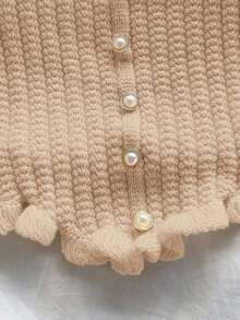 Blusa de punto informal y romántica para vacaciones de mujer - Camel - Ver 5