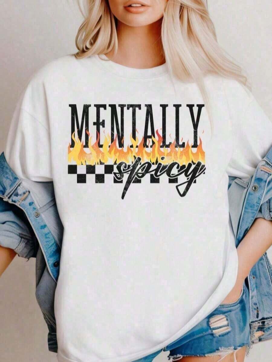 Camisetas de Verano, Camisetas Mentalmente Picantes, Camisetas de Salud Mental, Camisetas Inspiradoras para Mujer, Concientización sobre Salud Mental, Camisetas de Trabajo para Mujer, Camisetas con Cuello Redondo Estampadas, Camisetas Gráficas para Mujer, Ropa de Verano para Mujer, Ropa de Pascua para Mujer, Ropa para Festivales, Ropa de Verano, Ropa de Primavera para Mujer, Ropa para el Día de la Madre, Ropa Holgada y Cómoda, Ropa de Verano de Algodón Puro - Blanco 2 - Ver 1