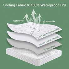 Premium Waterproof Mattress Protector Size, Breathable Bed Cover 3D Air Fabric Cooling Mattress Pad Cover Smooth Soft Noiseless Washable, 8''-21'' Deep Pocket - White - View 6