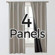 4 Panels 100% Blackout Curtains For Living Room Bedroom, Rod Pocket Light Blocking Window Curtains, Thermal Insulated Drapes Privacy Protection For Bathroom, All Seasons Home Decor. - Khaki - View 19