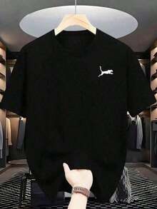 playeras de hombre Manga corta 100% algodón puro 200 gramos de peso ropa de hombre Sudaderas deportivas al aire libre de moda casual gym regalos para hombre día  padre Playa Ligero y transpirable  Estampado popular - Negro - Ver 7