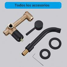 Matte Black Wall Mounted Single Handle Basin Faucet - A - View 8