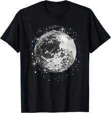 Camiseta Retro de Discoteca en Blanco y Negro - Negro - Ver 4