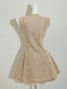 MOD Women's Blue Denim Sleeveless Bodycon Mini Dress - 灰色 - 查看 2