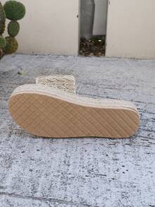 Nuevas sandalias de plataforma y cuña cómodas para mujer, adecuadas para el verano - Lino - Ver 7