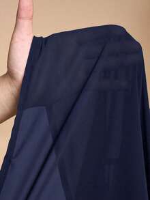 Conjunto de kimono y pantalones palazzo elegantes y casuales para la playa, 2026 - Azul marino - Ver 9