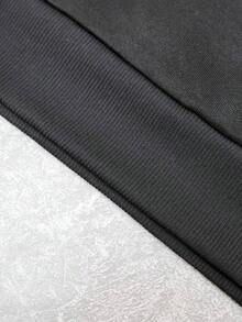 Sudadera con capucha de estilo emo con estampado de estrella, de corte holgado y caída de hombros, con forro polar grueso, para hombre - Negro - Ver 4