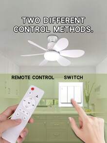 1 pieza Accesorio de luz de ventilador de techo con rosca E26/E27 con lámpara y control remoto, base de luz de ventilador de techo de brillo ajustable, apto para baño, dormitorio, cocina, sala de estar - Unitalla - Ver 10