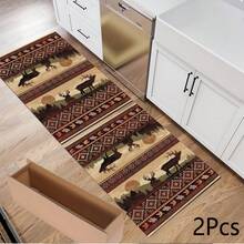 1pc Vintage Floral Pattern Printed Rug, Long Doormat Series, Indoor Entrance Mat, Bedroom Bedside Mat, Kitchen Mat, Suitable For Living Room, Laundry Room, Bathroom - Multicolor - View 16