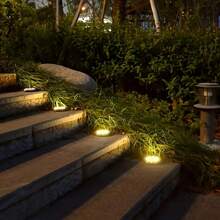 8pcs Solar Powered Ground Lights, Solar Powered Pathway Lights, 8 LED Upgraded Outdoor Bright Landscape Lighting For Garden, Yard, Deck, Lawn, Patio, Walkway, Holiday Decor - [Pack Of 8] Warm Light - View 8