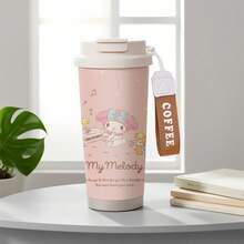 Miniso Ly cà phê giữ nhiệt bằng thép không gỉ Sanrio My Melody Piano Party, nắp chống rò rỉ, thiết kế uống kép và bền bỉ - Nhiều màu - Xem 5